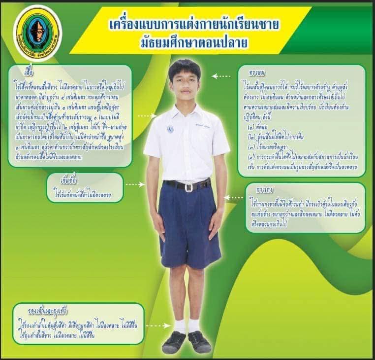 แจ้งระเบียบการแต่งกายและทรงผม นักเรียนโรงเรียนกันทรวิชัย 